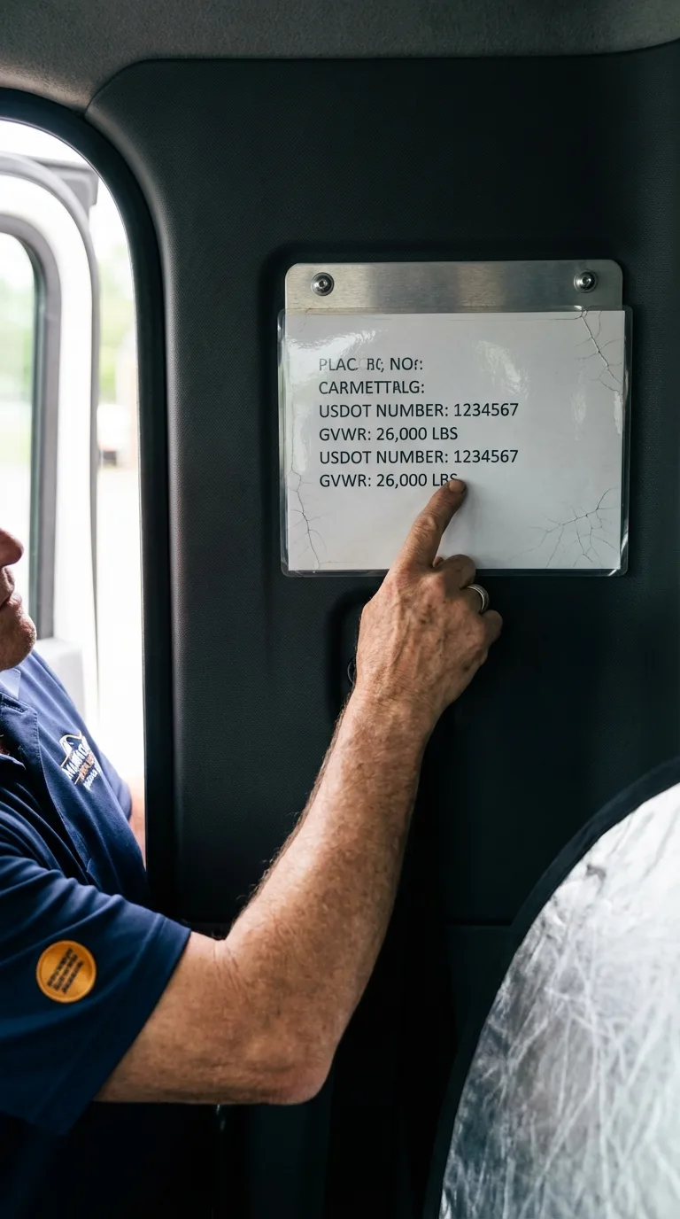 USDOT licensing placard verification in Walton